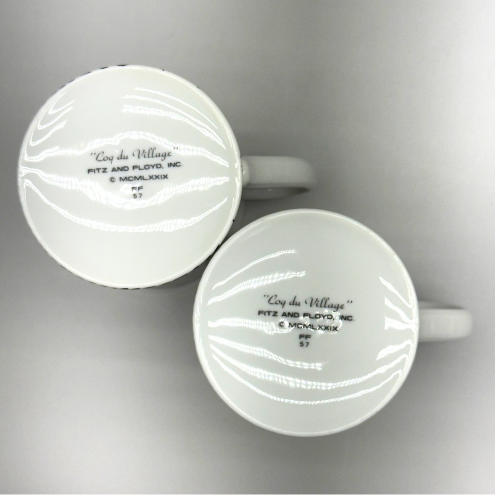 Fitz and Floyd Coq du Villages Chicken Mugs - Picture 8 of 9